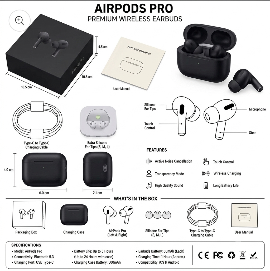 Buds Pro 2 (2nd Generation) Wireless EarBuds (Black Edition) With Type-C Charging